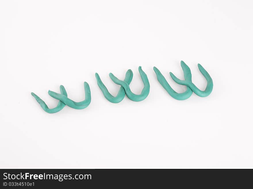 The world wide web letters made with modeling clay