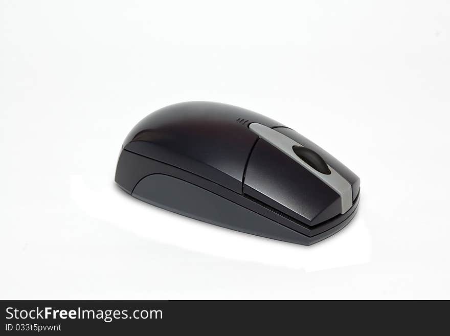 Wireless computer mouse on white background