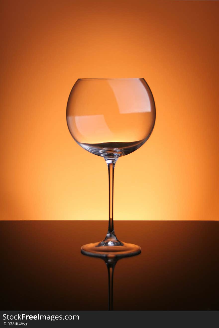 Glass with  orange gradient.