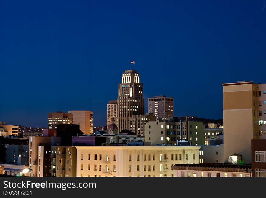 Beautiful San francisco downtown during night. Beautiful San francisco downtown during night