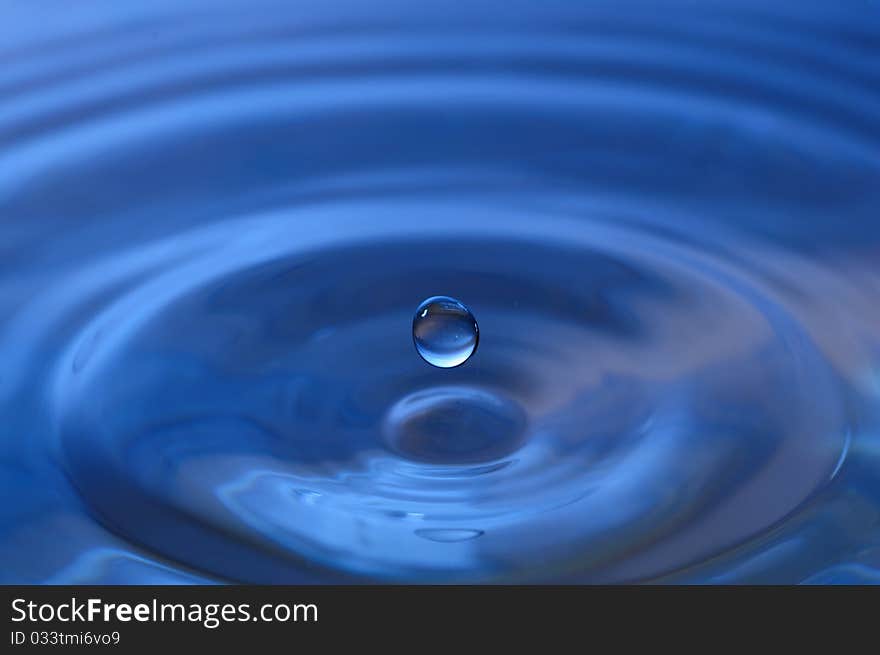 A water drop in the form of a pearl and splash