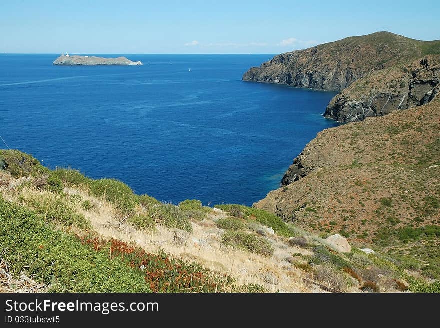 Island near Corsica, sea view