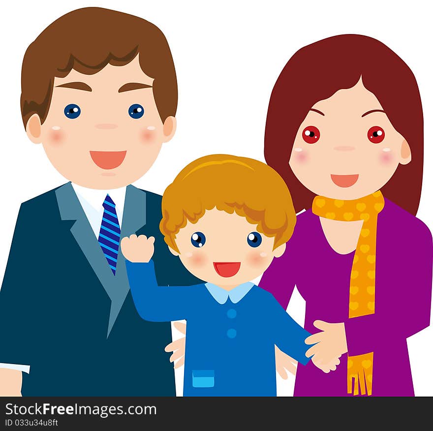 Illustration of Happy family ， Family portrait