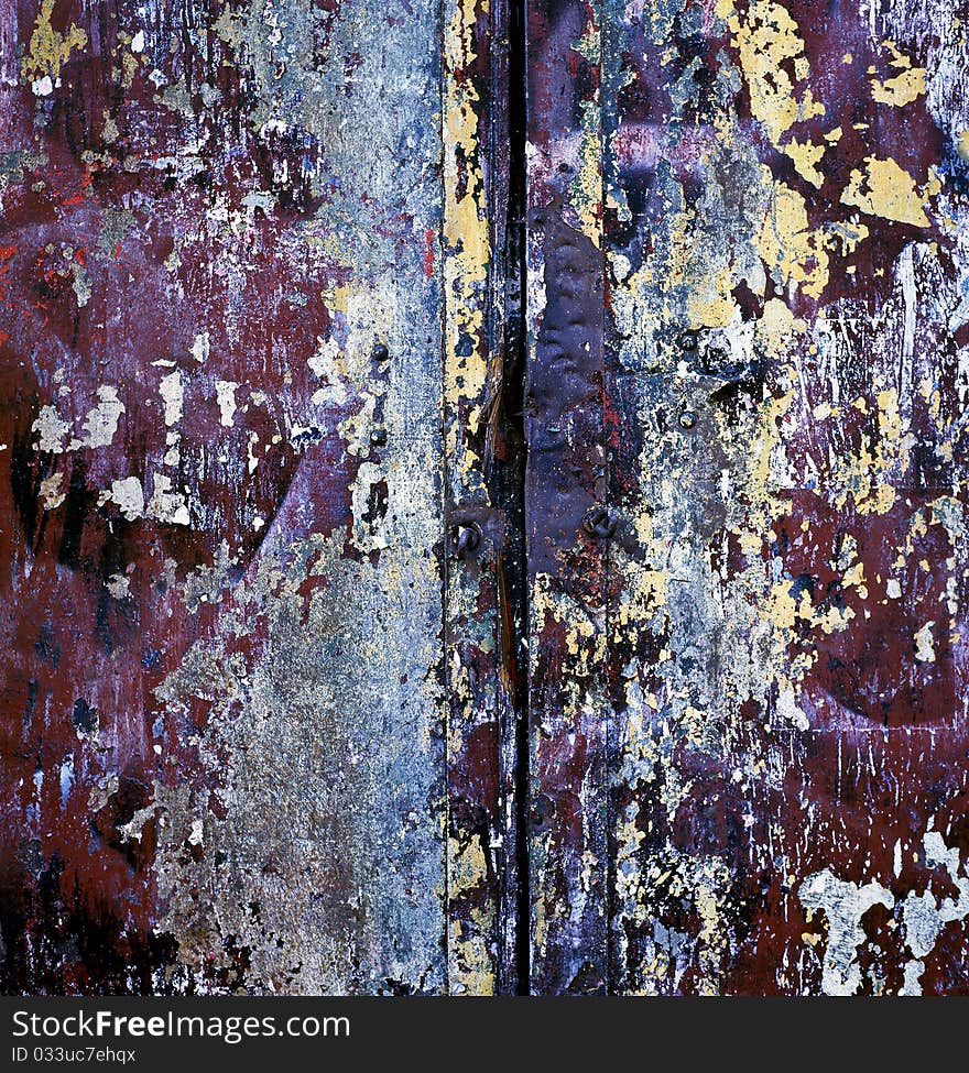 Old door in tenament building in New York City