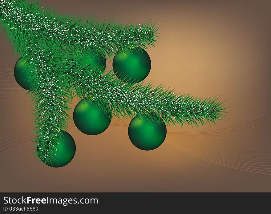 Christmas balls with decoration and branch. Christmas balls with decoration and branch