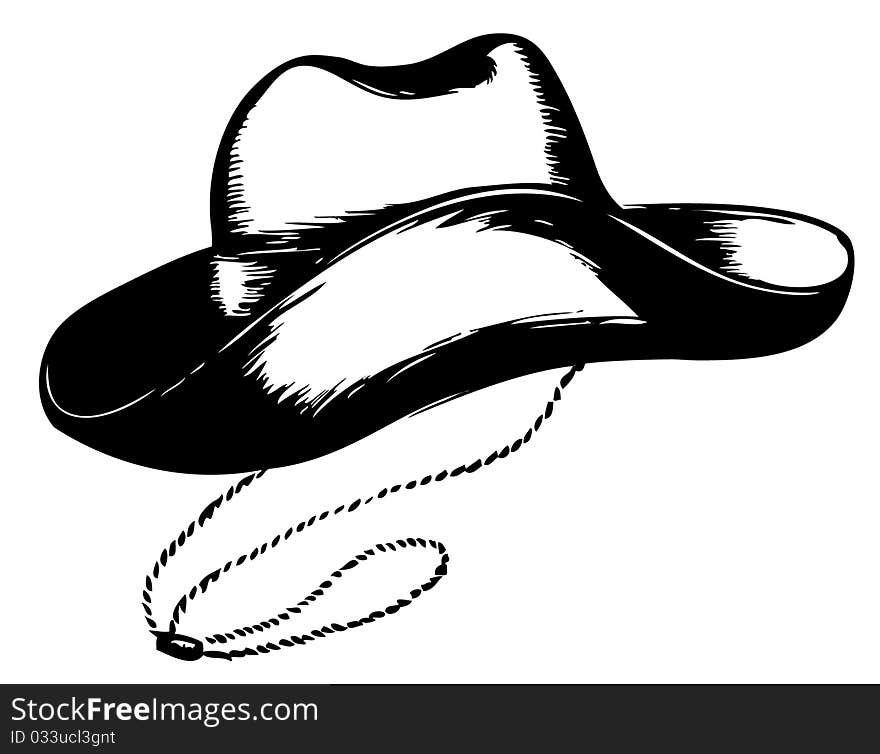 Cowboy hat on white.Vector graphic illustration