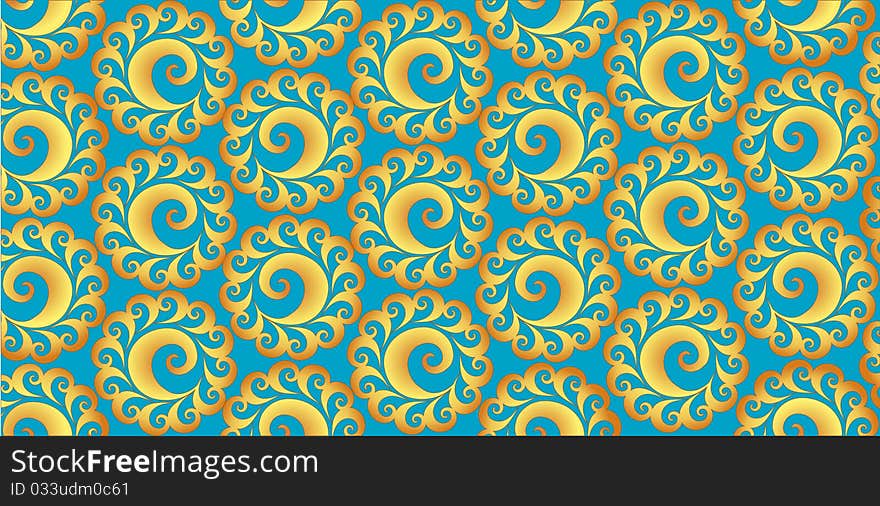 Vector pattern. Abstract background of shining curly spirals. Vector pattern. Abstract background of shining curly spirals