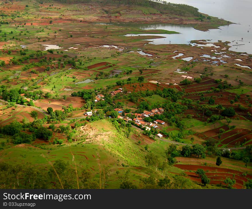 Indian village near a river