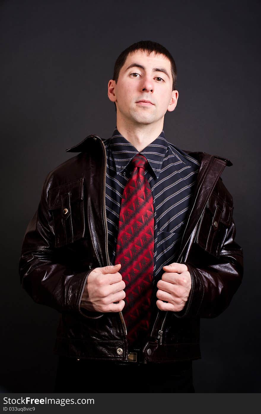 Young Man In Black Shirt