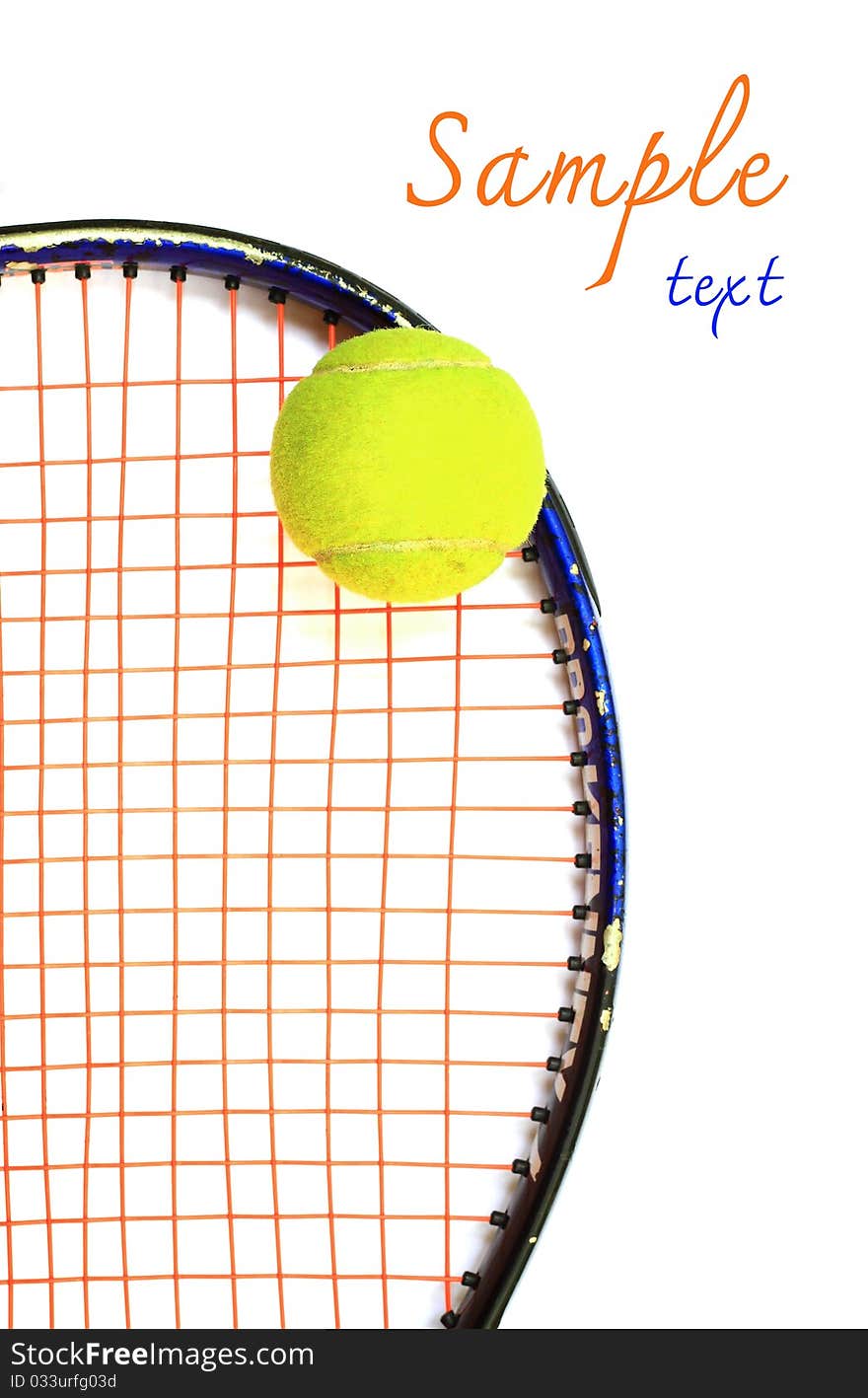 Tennis Racket And Ball, On White Background