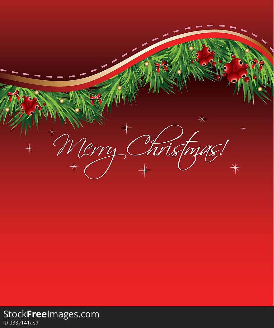 Greeting Christmas card-Red background. Greeting Christmas card-Red background