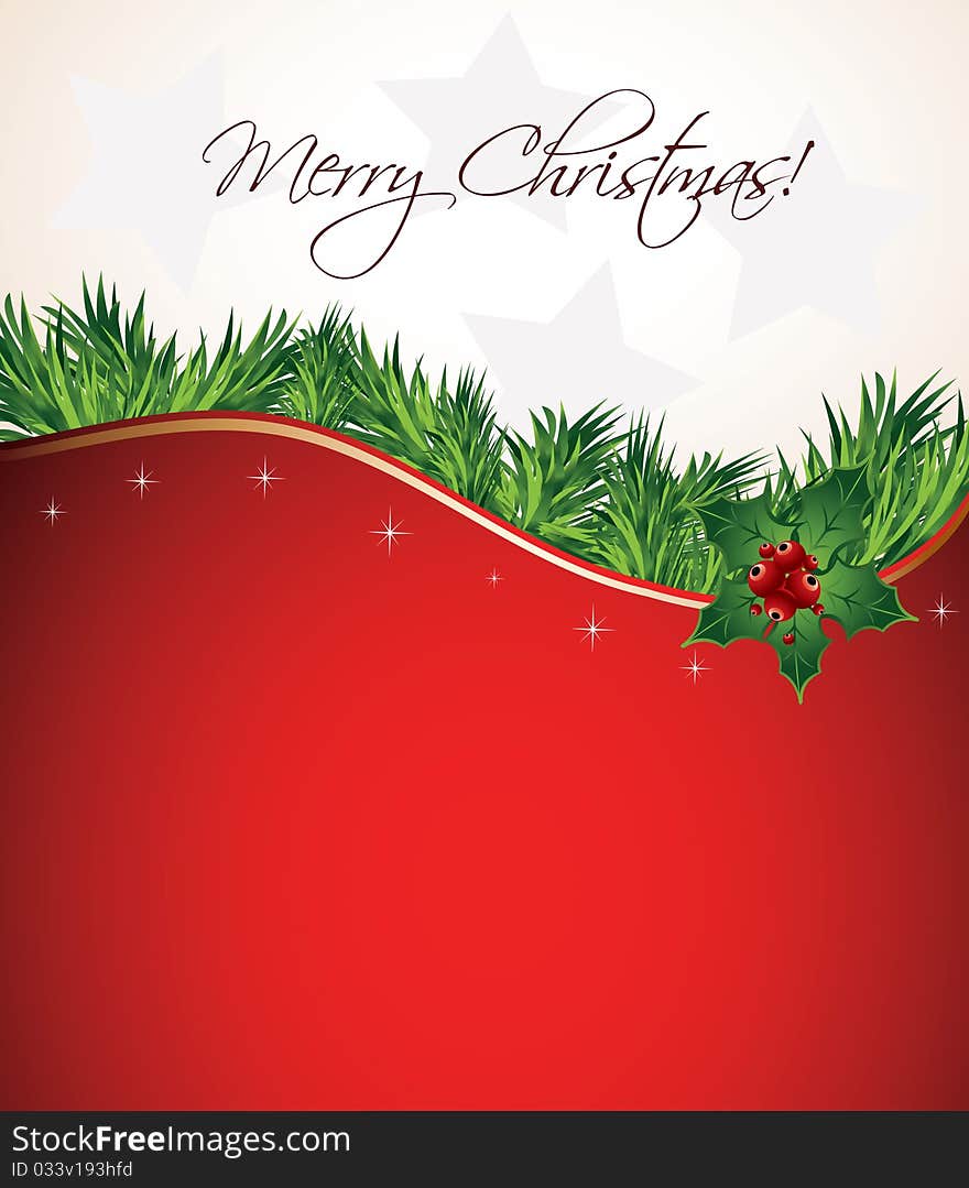 Greeting Christmas card-Red background. Greeting Christmas card-Red background