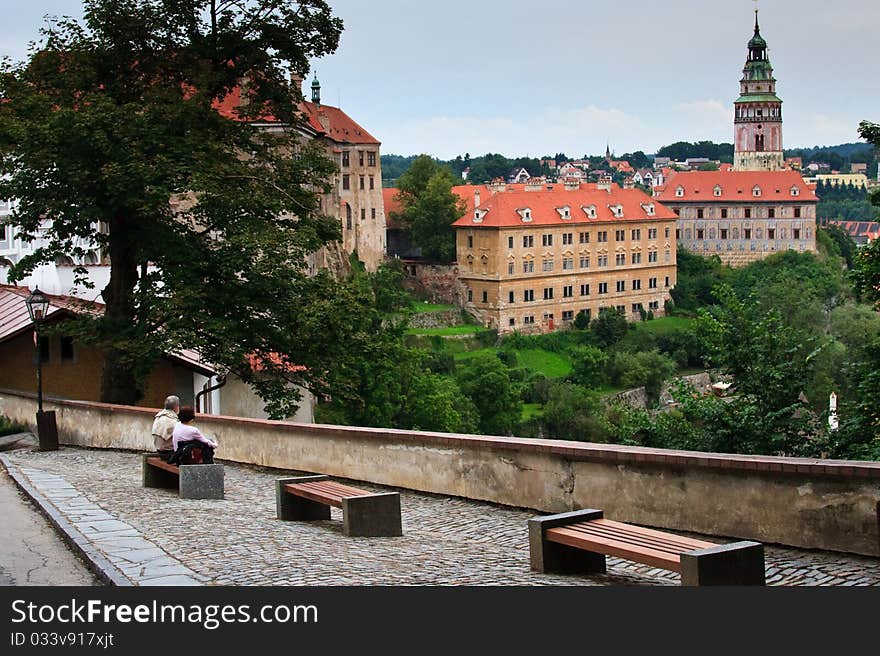 On the way in royal gardens, Czech Krumlov. On the way in royal gardens, Czech Krumlov