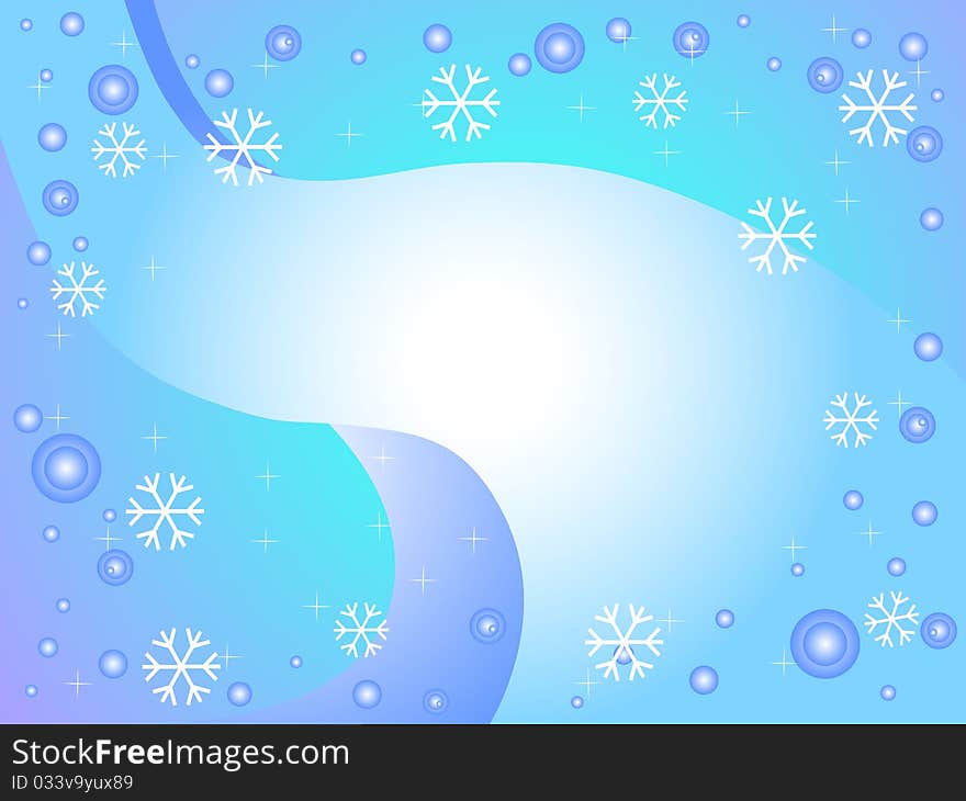 The Blue winter background. The Abstraction. The Snowfall. Flying snowflakes. The Blue winter background. The Abstraction. The Snowfall. Flying snowflakes.