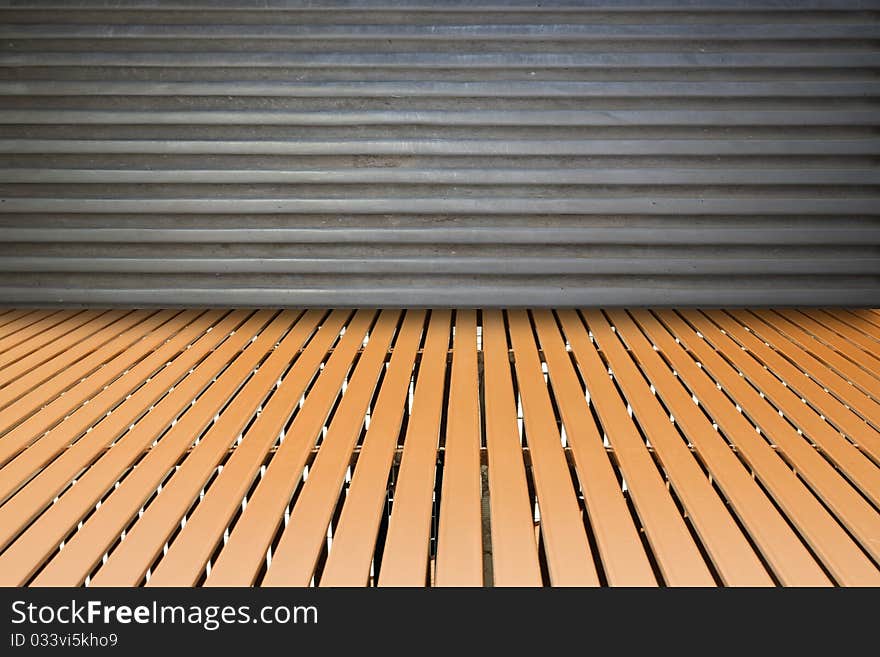 Grunge wooden panel and floor room background. Grunge wooden panel and floor room background