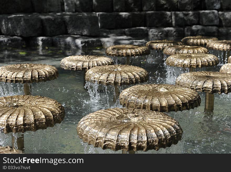 A fountain outside the frauenkirche in munich. A fountain outside the frauenkirche in munich