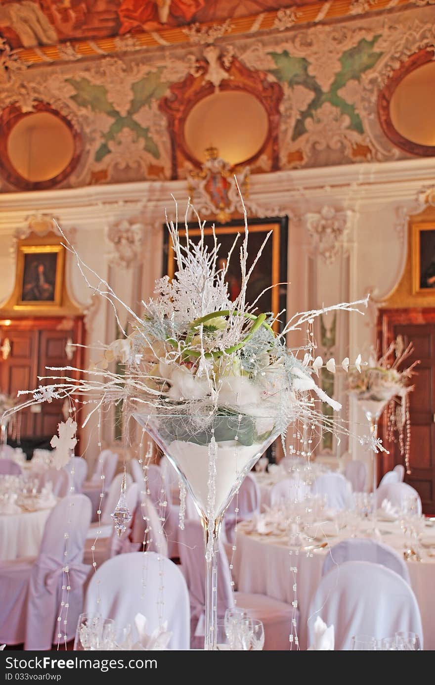 A photo of beautiful and in a luxury way set table ready for a very special occasion. A photo of beautiful and in a luxury way set table ready for a very special occasion.