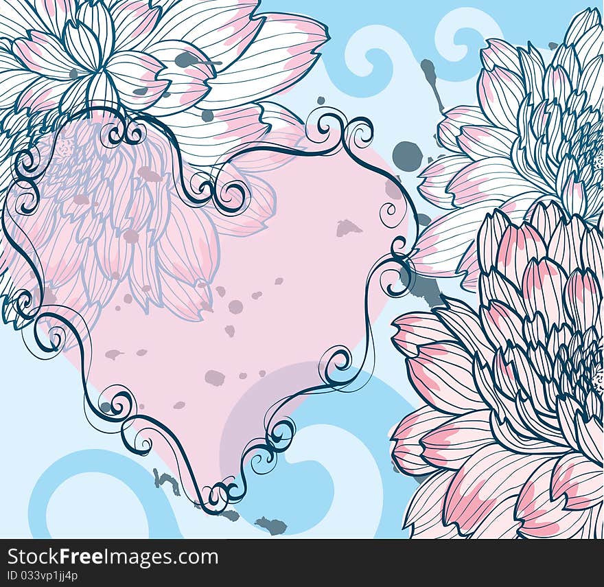 Background with decorative flowers