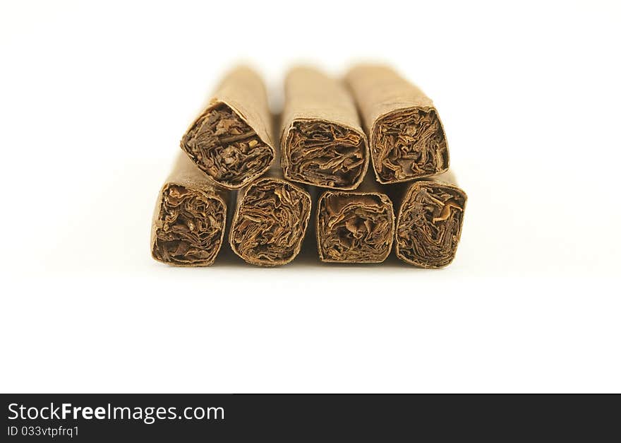 Cigars snuff isolated on pure white background