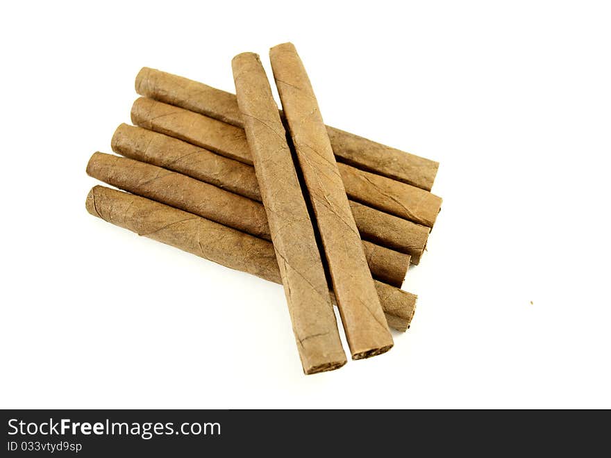 Cigars snuff isolated on pure white background