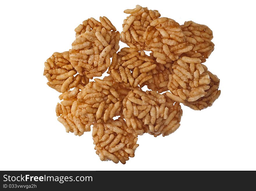 Thai rice cracker isolated over white background. Thai rice cracker isolated over white background.