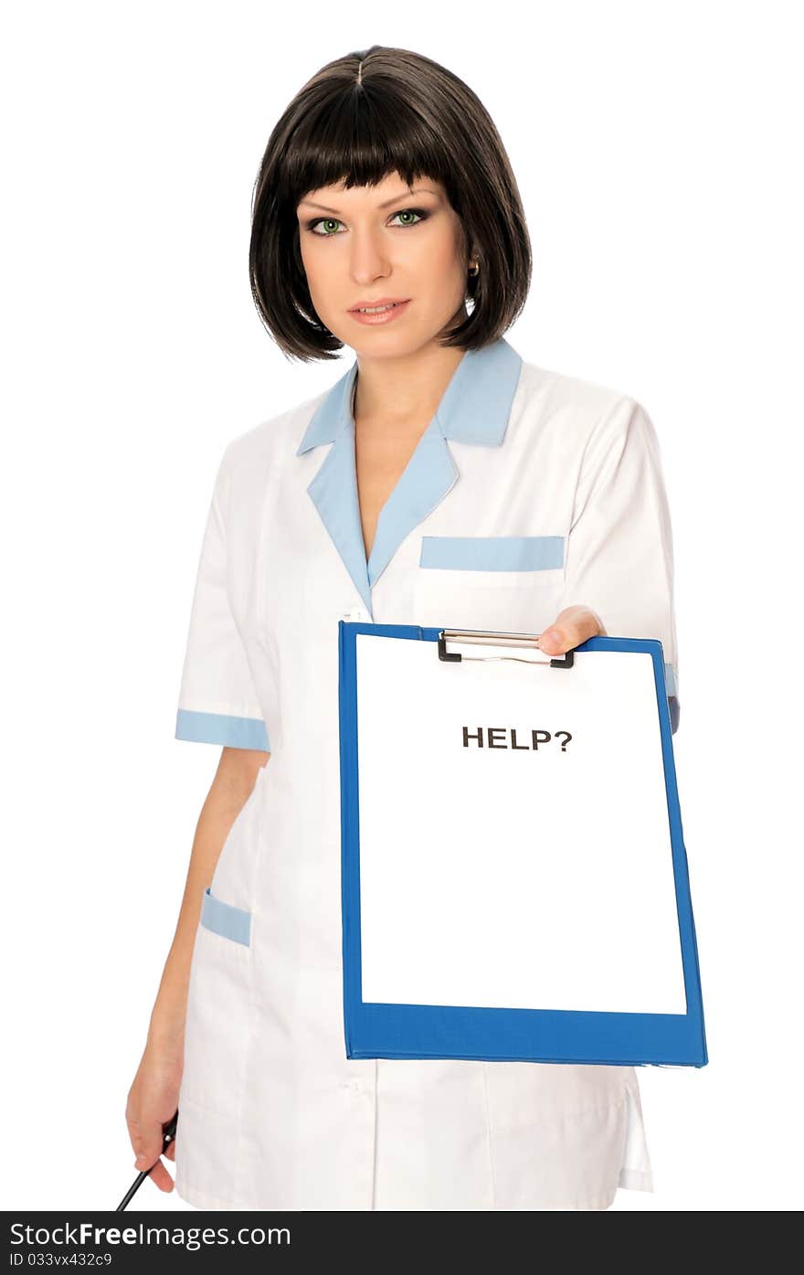 The doctor proposes her help to patients. The doctor proposes her help to patients