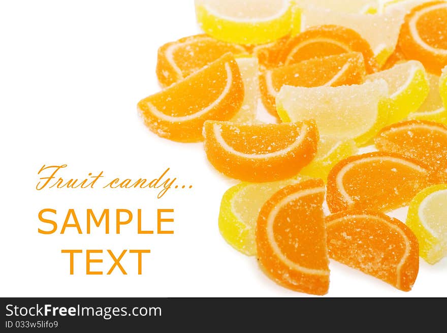 Fruit candy isolated on the white background