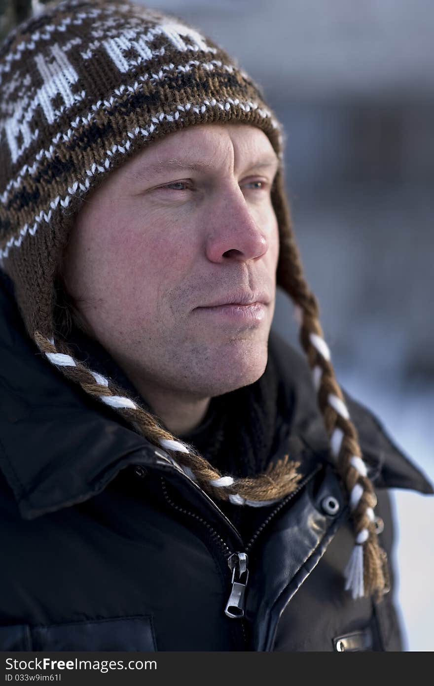 Man in winter hat