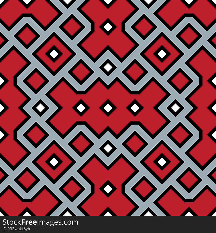 Abstract Seamless Red, Black And White Background