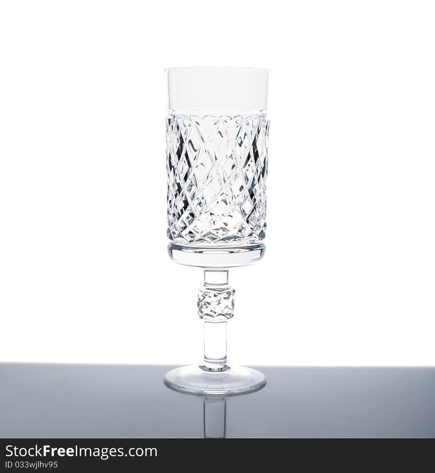 Empty wine glass with reflection