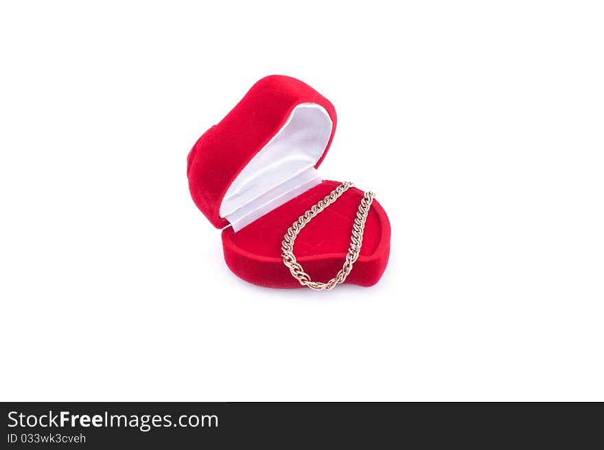 Gold bracelet and red gift