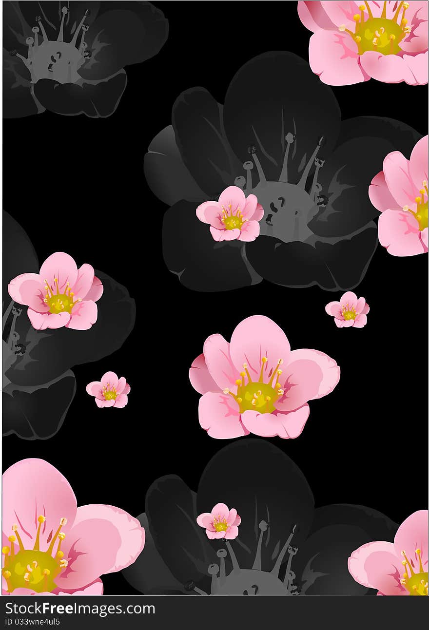 Background With Pink Flowers