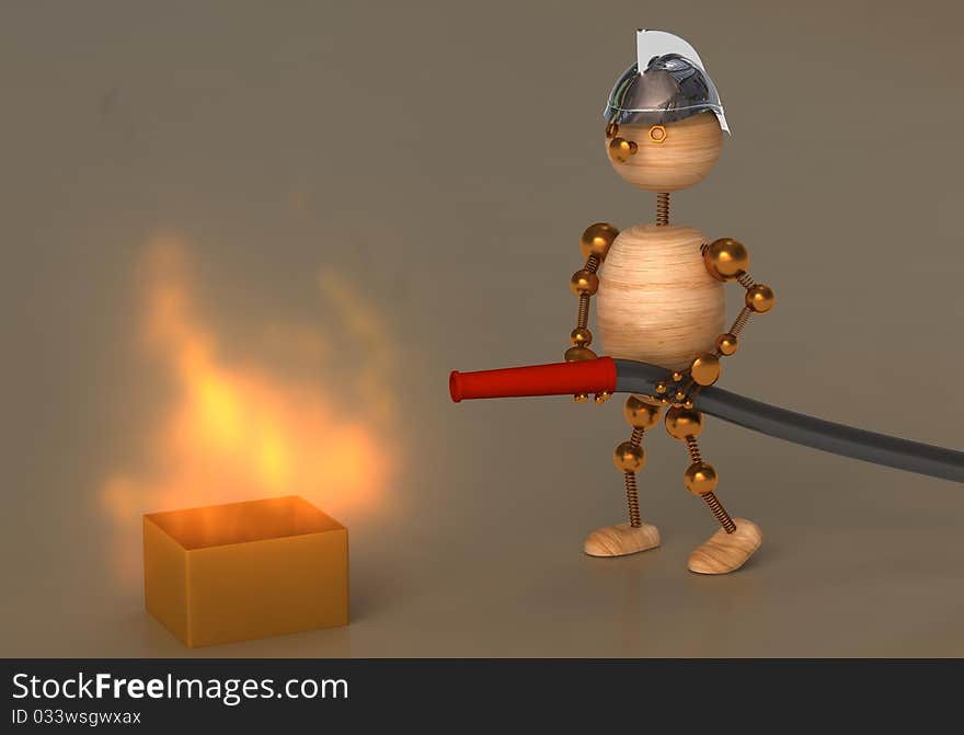 Fireman 3d rendered for web