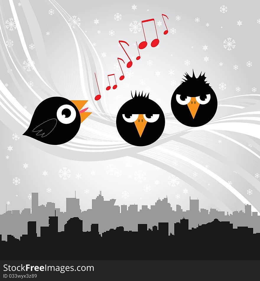 Birds Singing (black Version)