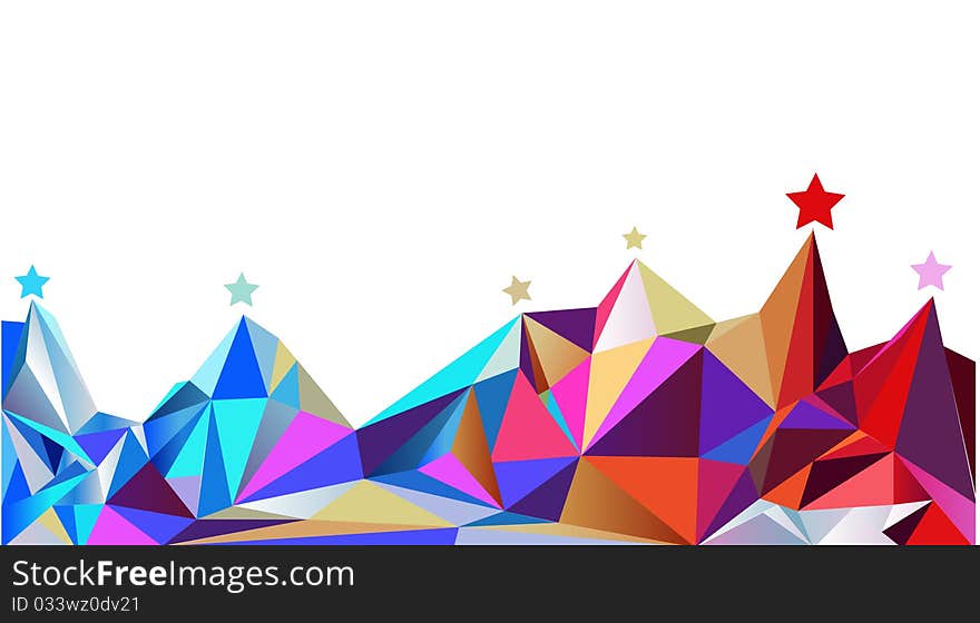 Color montains. Vector illustration