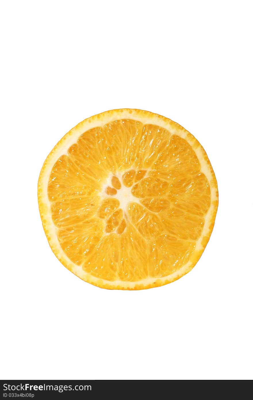 Section of orange isolated on white background. Section of orange isolated on white background