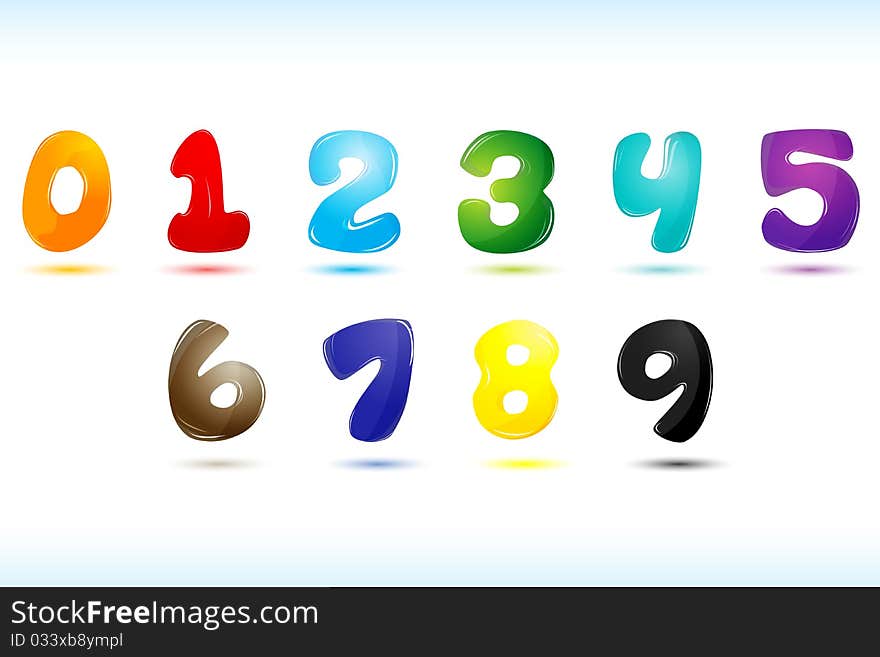 Illustration of numerical text on white background