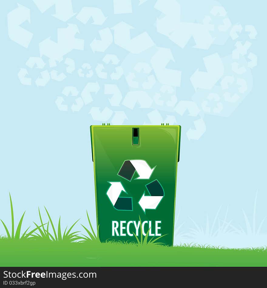 Illustration of natural recycle with green background