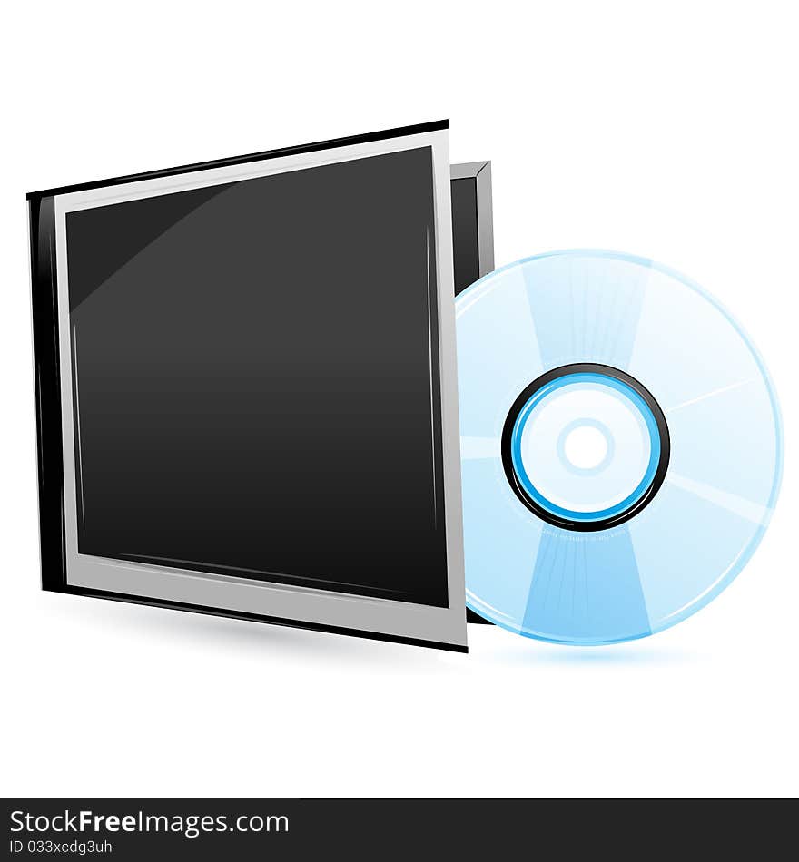 Illustration of disc in cover on white background