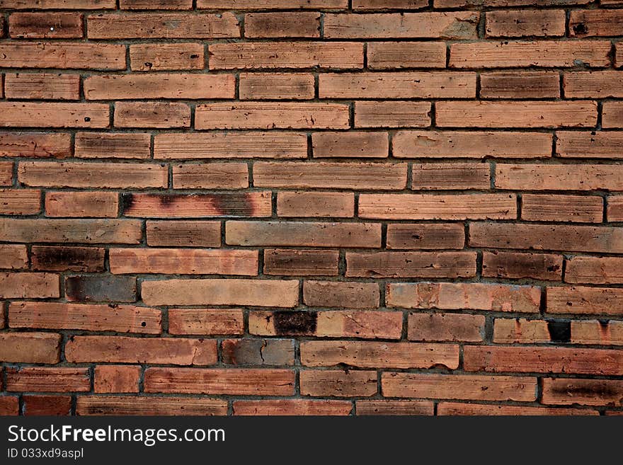 Dark brown old brick pattern texture