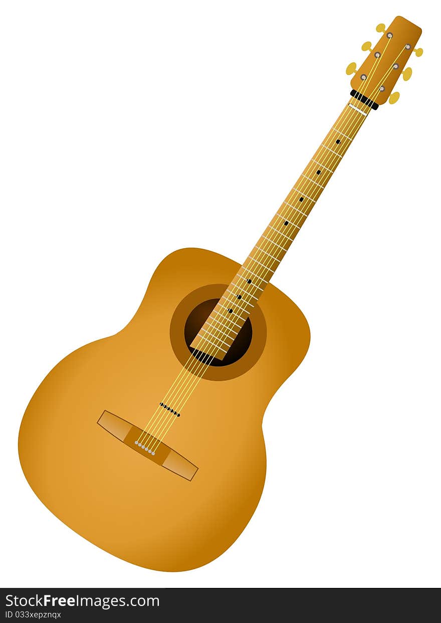 Colored illustration of acoustic guitar