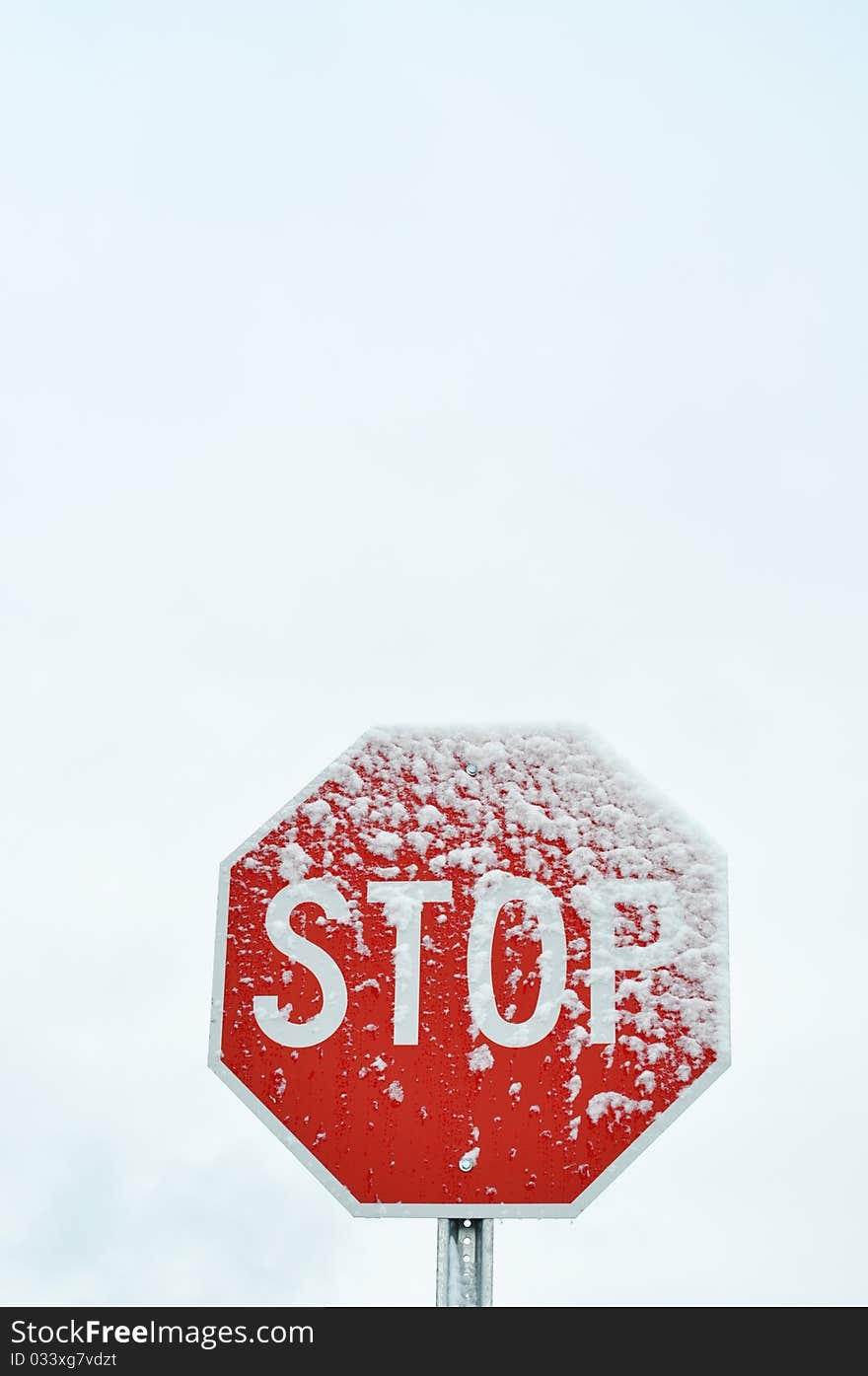 Stop Sign In The Winter