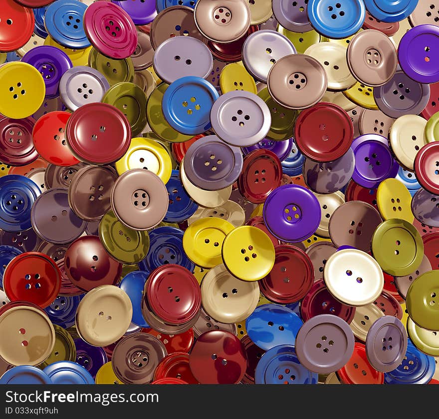 Cloth buttons background. 3d rendered image