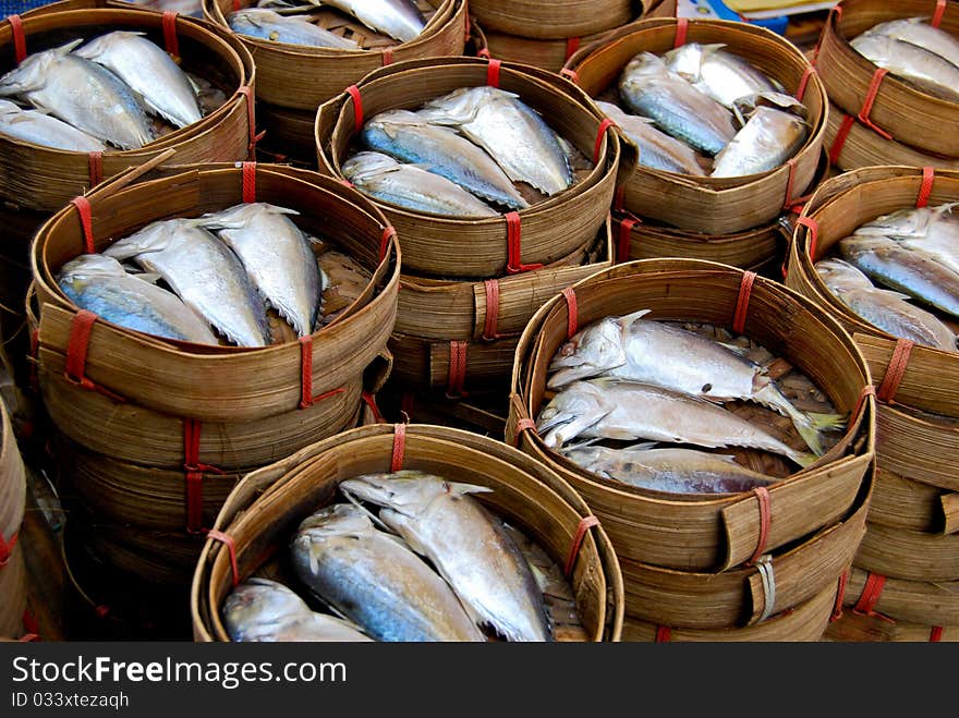 Fresh mackerel in market