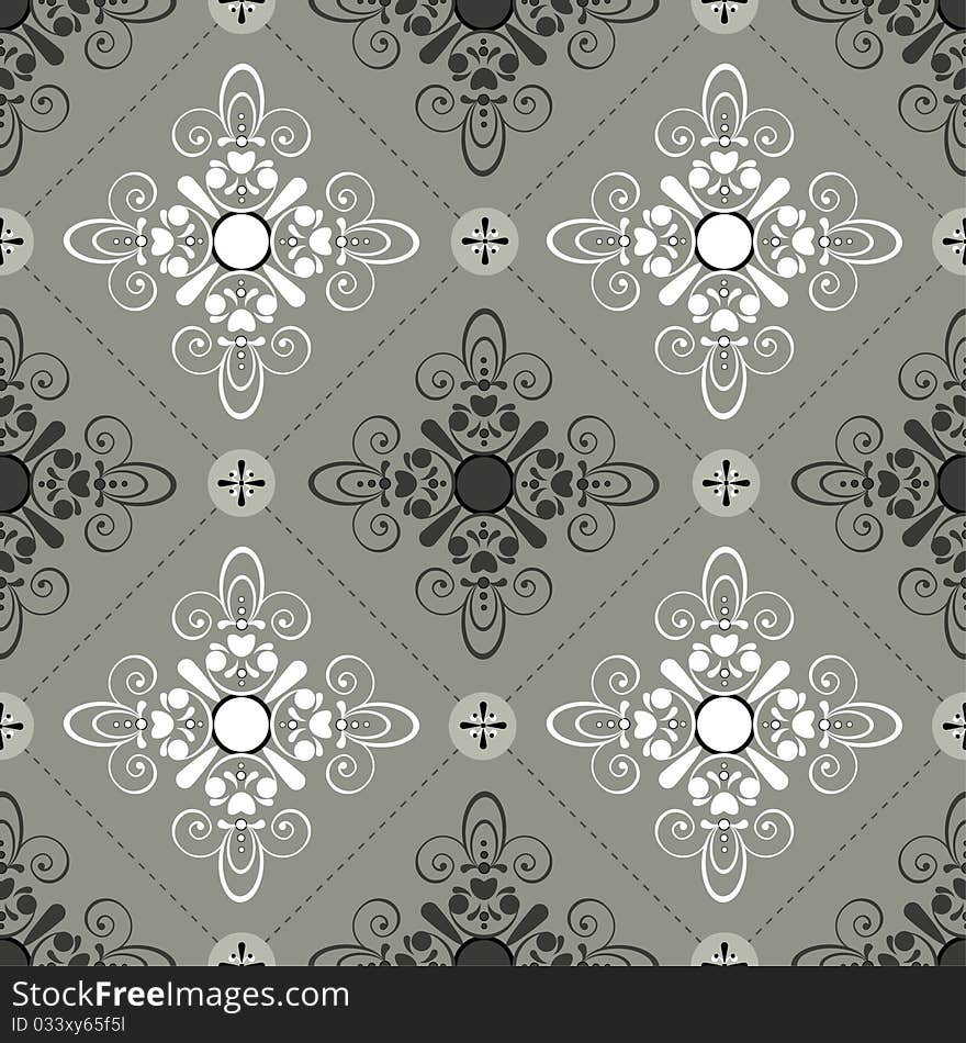 Seamless pattern on a gray background. Seamless pattern on a gray background