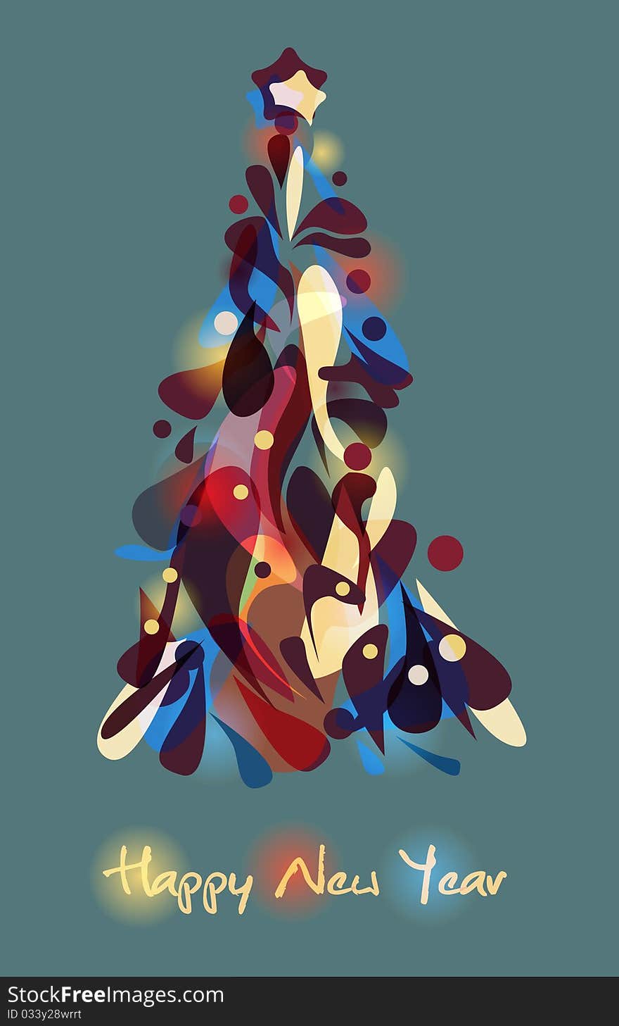 Colorful abstract tree. Vector new year illustration