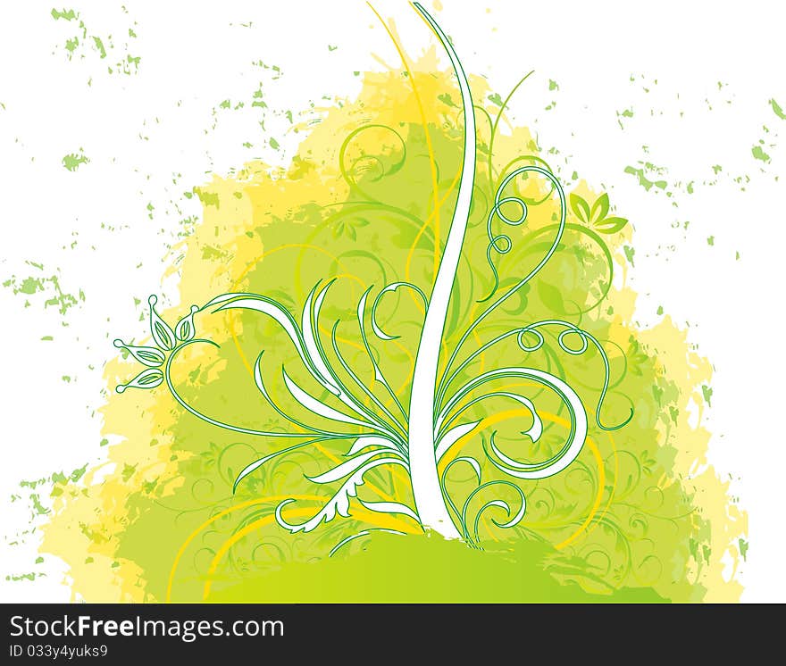 Abstract flower Illustration flower spring green