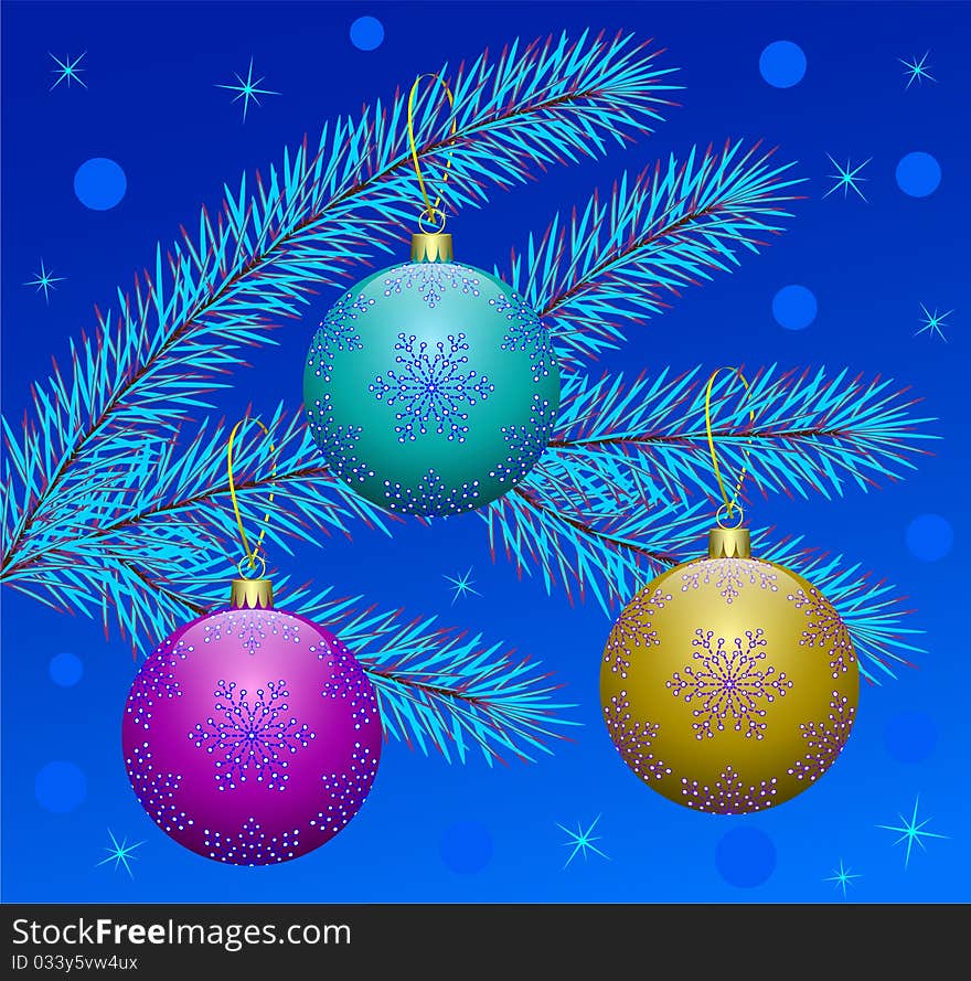 Ball on branch. Vector illustration