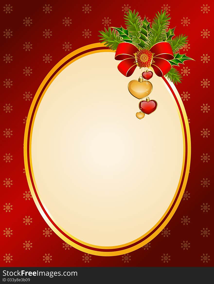 Christmas Background With Red Bow