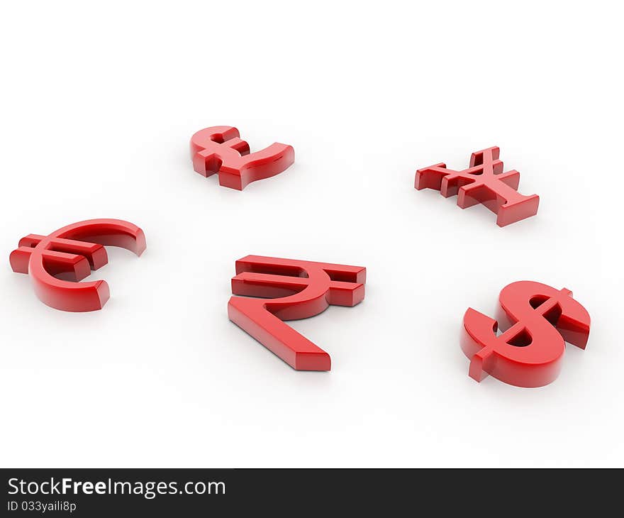 Currency 3d symbols